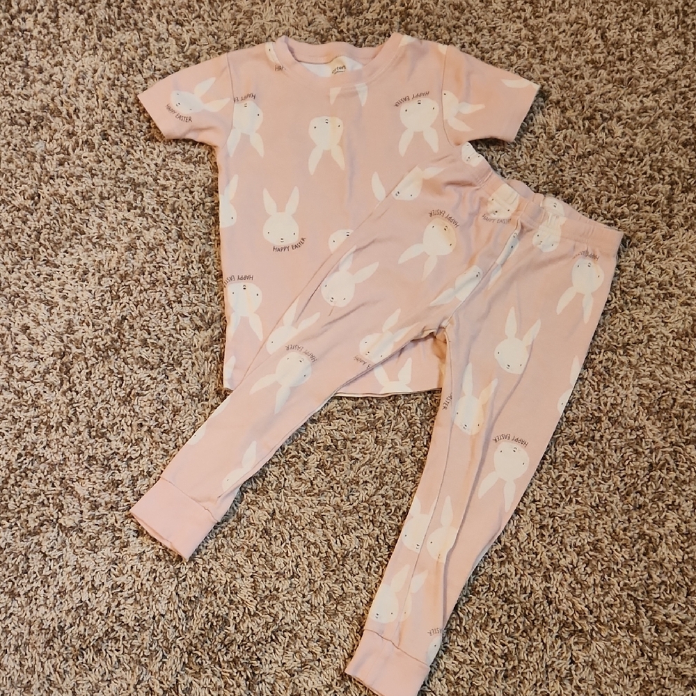 Carter's Pink Bunny Pajama Set Easter Pjs